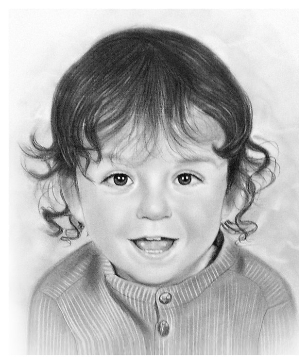 çocuk karakalem portre çizimi